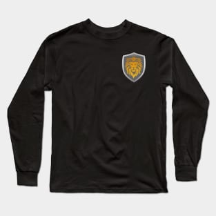 Gold Lion and Grey Shield Pocket Logo Long Sleeve T-Shirt